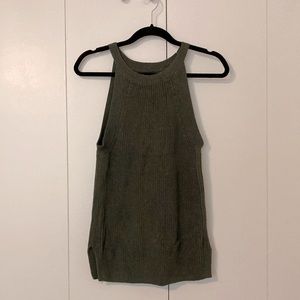 Green halter sweater top